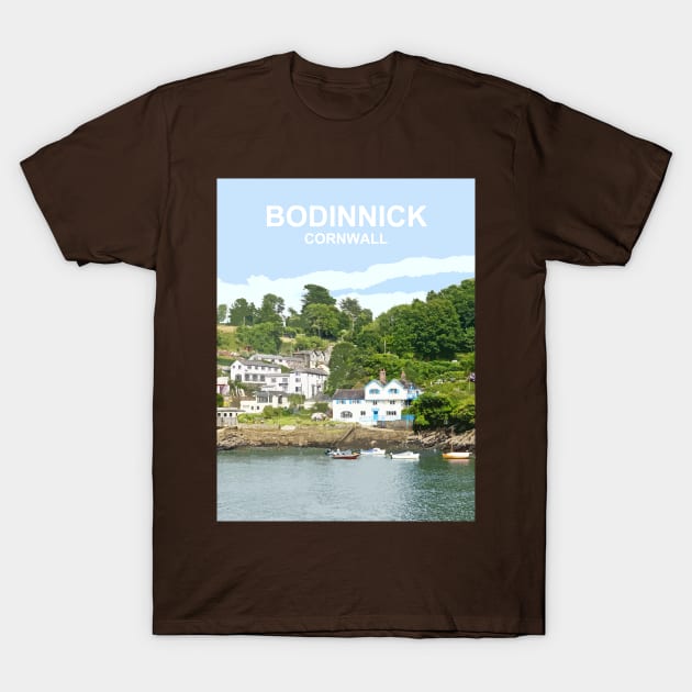 Bodinnick, Fowey Cornwall. Cornish Travel location poster T-Shirt by BarbaraGlebska